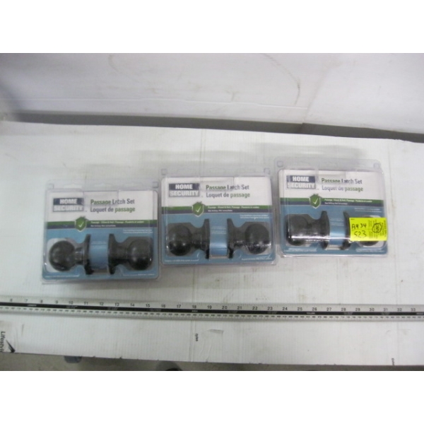 3 HOME SECURITY PASSAGE LATCH SETS