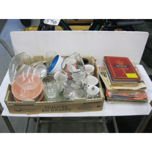 VINTAGE CATALOGUES - EATONS, ARMY/NAVY, WOODWARDS & FLAT OF ASST. DISHES