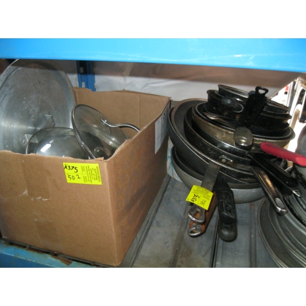LG. LOT OF ASST. FRYPANS & LIDS