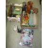 Image 1 : 2 BOXES OF MISC. CANDLEHOLDERS, WOODEN BOX FIGURINES, ETC.