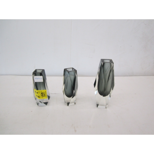 3 MURANO GLASS VASES