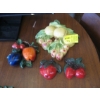 Image 1 : 4 VINTAGE FRUIT CHALKWARE WALL HANGINGS