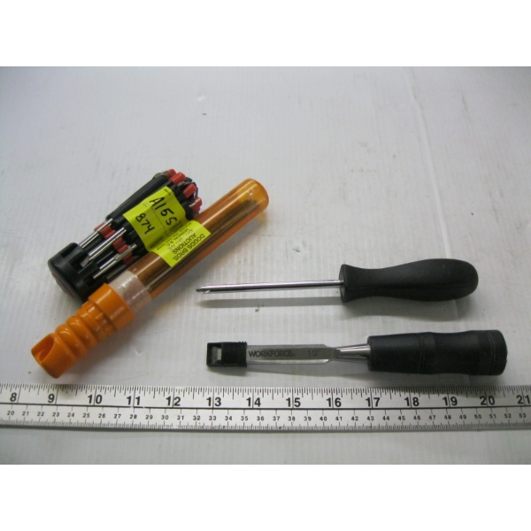 MISC. SCREWDRIVER SET, SCROLL SAW BLADES, ETC.