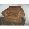 Image 2 : LG. UPHOLSTERED CHAIR & FOOTSTOOL