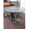 Image 4 : LG. ROUND BRUSHED STEEL & MARBLE TOP TABLE