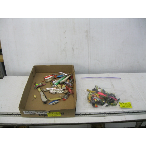 BAG & BOX OF ASST. FISHING LURES