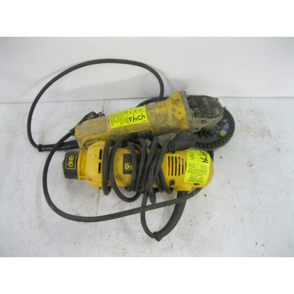 DEWALT HOLE SAW DRYWALL CUTTER & A DEWALT ANGLE GRINDER W/STICKY SWITCH