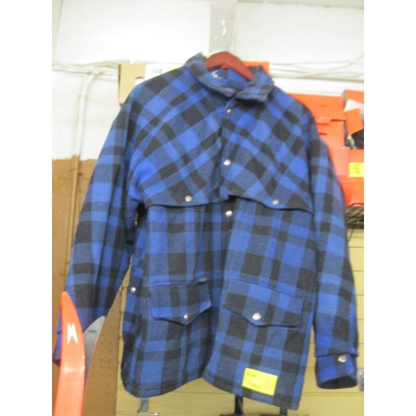 BLUE & BLACK THERMOKING MACKINAW JACKET, APPROX. L/XL