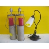 Image 1 : 2 CANDLES IN METAL HOLDERS & SM. LAMP