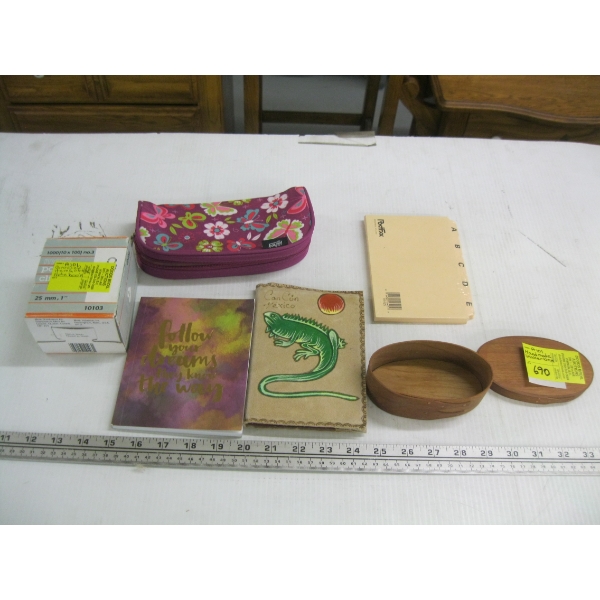HANDMADE SHAKER BOX & A LOT OF MISC. ITEMS