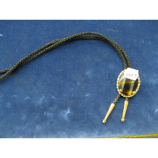 GOLD LOOK W/STONE BOLO TIE