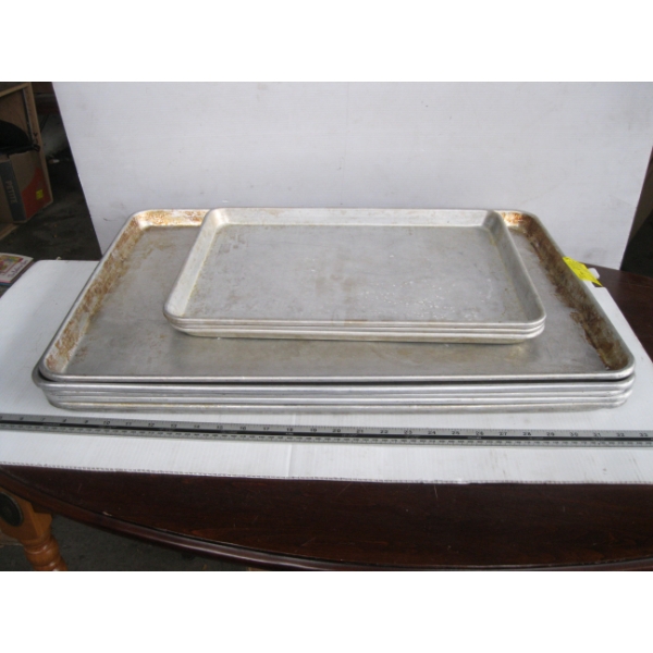 5 FULL BAKING SHEETS & 3 SM. BAKING SHEETS