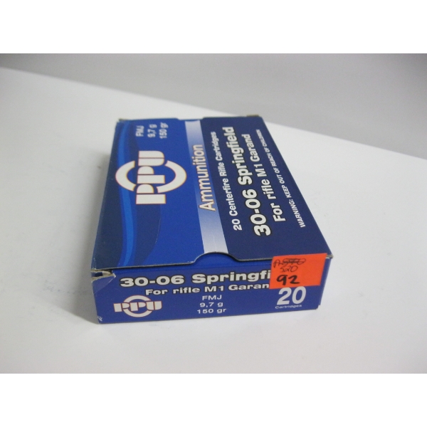 PPU 30-06 SPRG 9.7GR 150GRS FMJ|1X20 CENTERFIRE RIFLE CARTRIDGES