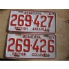 Image 1 : PAIR OF BC LICENCE PLATES - 1967