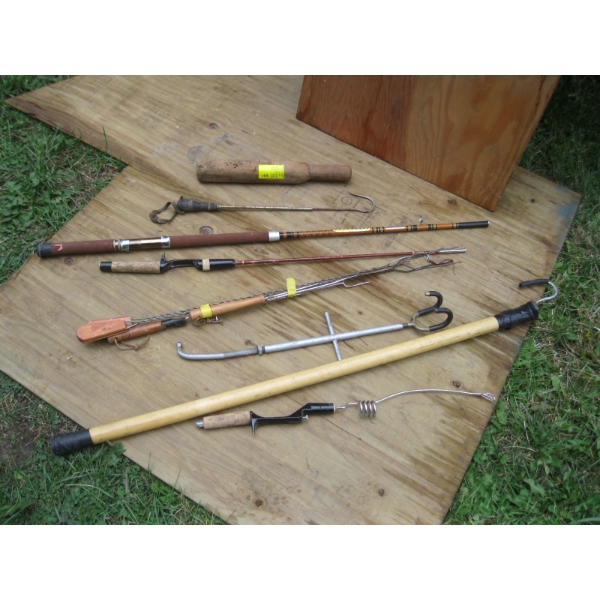 MISC. FISHING RODS, FISH BONKER, HOT DOG COOKERS, ETC.