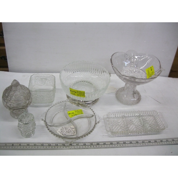 ASST. VINTAGE GLASSWARE - BOWLS, SERVING DISH, ETC.