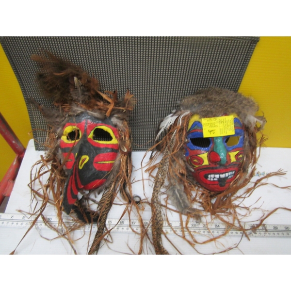 2 INDIGENOUS STYLE FOLK ART MASKS