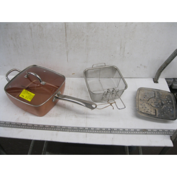 COPPER CHEF POT W/FRYER BASKET