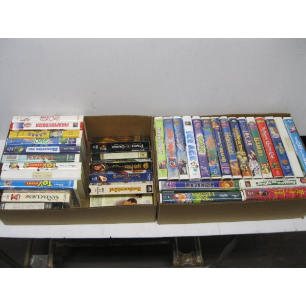 2 BOXES OF ASST. VHS TAPES
