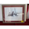 Image 1 : FRAMED NUMBERED PRINT OF SLED DOGS, 306/500 BY JON VAN ZYLE, ALASKA '84