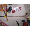 Image 4 : ASST. VINTAGE SPORTS EQUIPMENT - GLOVES, BASEBALL BAT, SIGNED HOCKEY STICK, ETC.