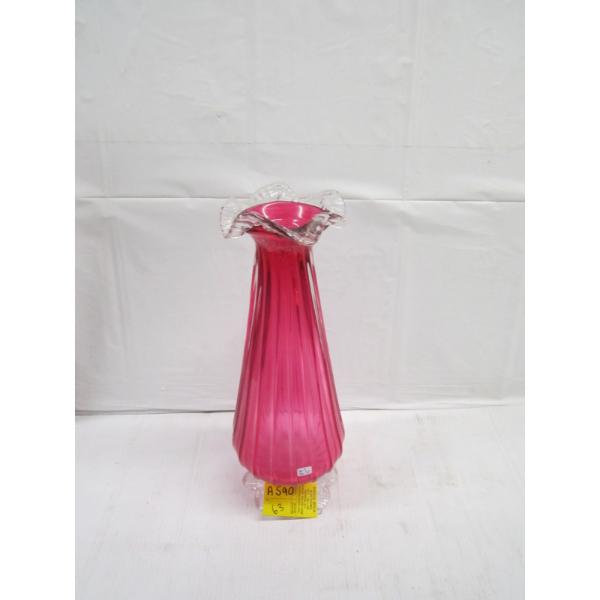 LG. DECORATIVE RUBY GLASS VASE