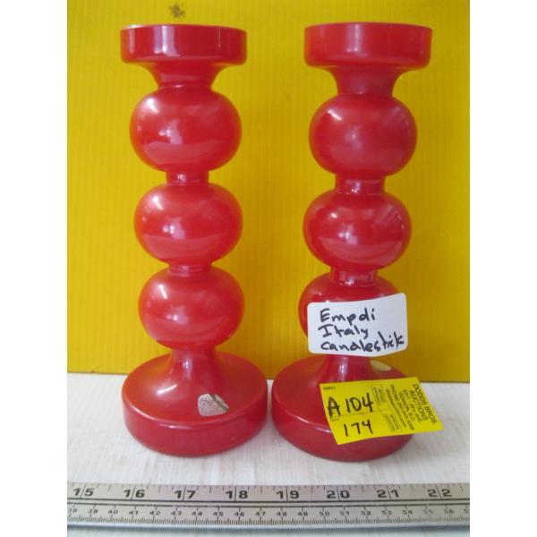 PAIR OF EMPDI ITALY MCM CANDLESTICK HOLDERS