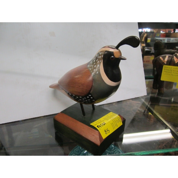 WOODEN CARVED QUAIL