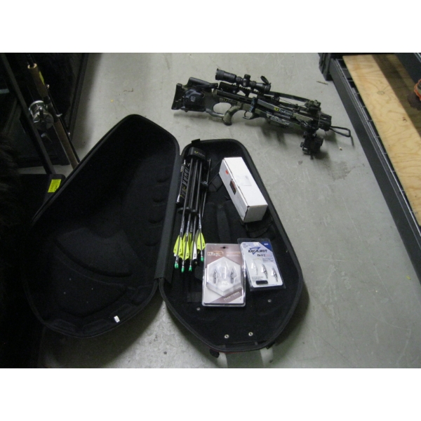 10 POINT CROSSBOW W/ASST. BOLTS, BROADHEADS, SCOPE, CASE & ACCESS.