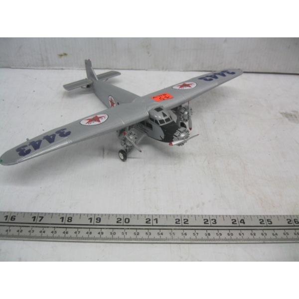 GREY TEXACO METAL AIRPLANE