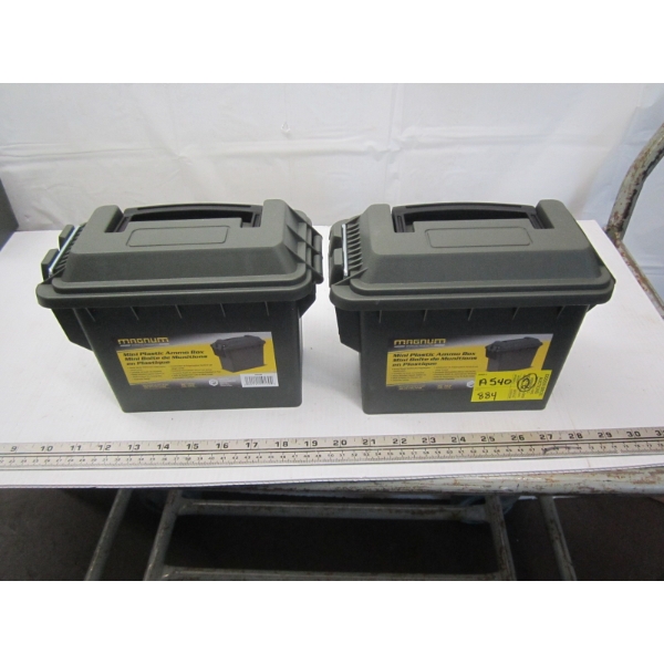 2 PLASTIC MINI AMMO BOXES