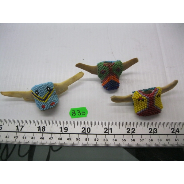 3 BONE & BEADED TIE SLIPS