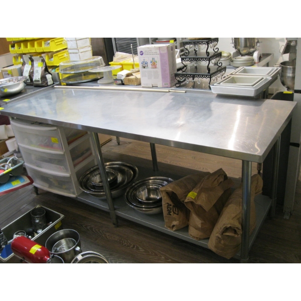 29"X84" STAINLESS STEEL TABLE W/LOWER SHELF