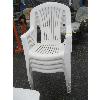 Image 2 : 4 WHITE PLASTIC PATIO CHAIRS