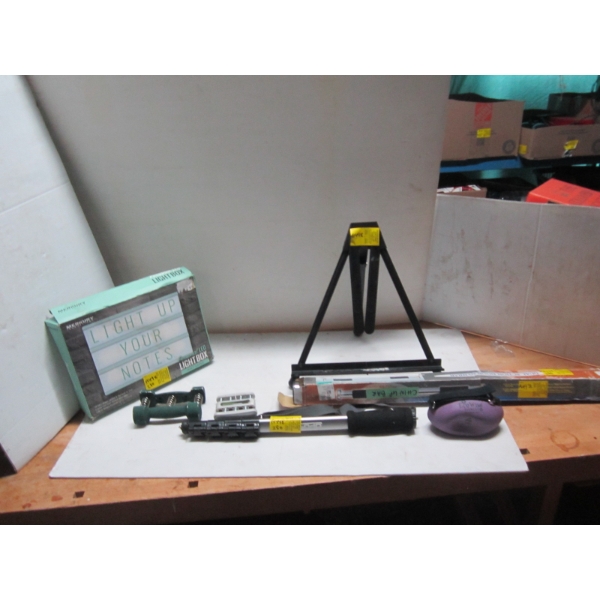 MISC. LIGHT BOX, MUSIC STAND, ETC.