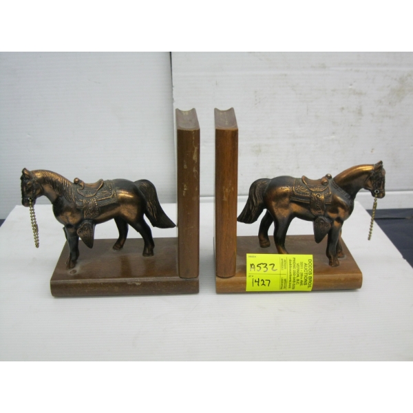 PAIR OF COPPER HORSE BOOKENDS