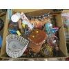 Image 4 : MISC. VINTAGE ITEMS - BELLOWS, CANDLEHOLDERS, ETC. & 2 BOXES OF COLLECTABLE ASHTRAYS