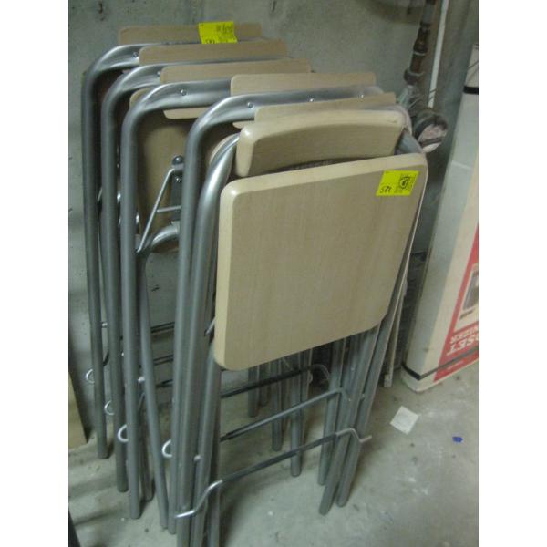SET OF 6 FOLDING STOOLS