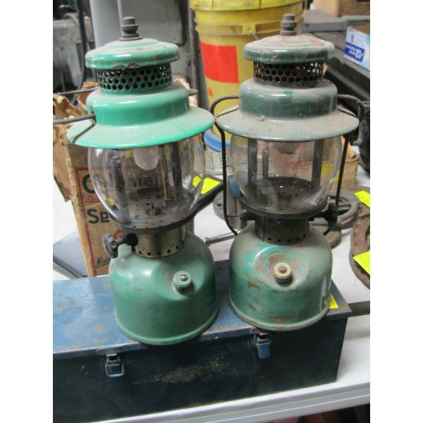 2 COLEMAN LANTERNS - 1 W/ORIGINAL BOX - BOTH W/GLASS