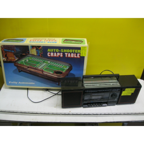 AUTO SHOOTER CRAPS TABLE & A SM. STEREO/TAPE DECK