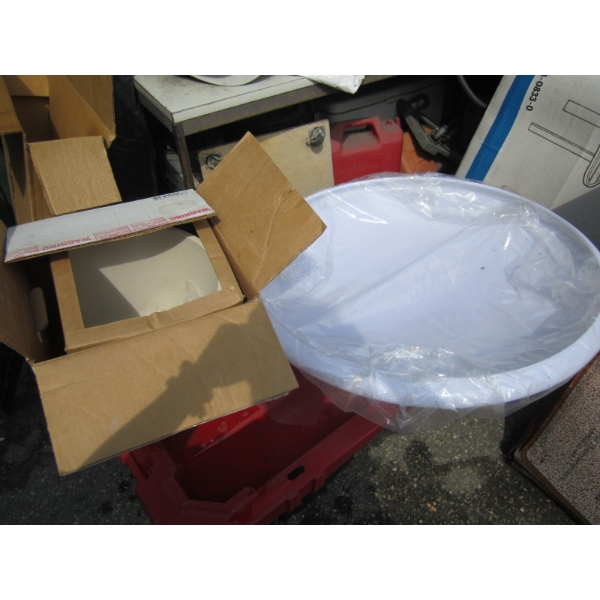 LG. DOME LIKE COVER & A BASE FOR WALL MOUNT SINK