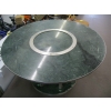 Image 2 : LG. ROUND BRUSHED STEEL & MARBLE TOP TABLE