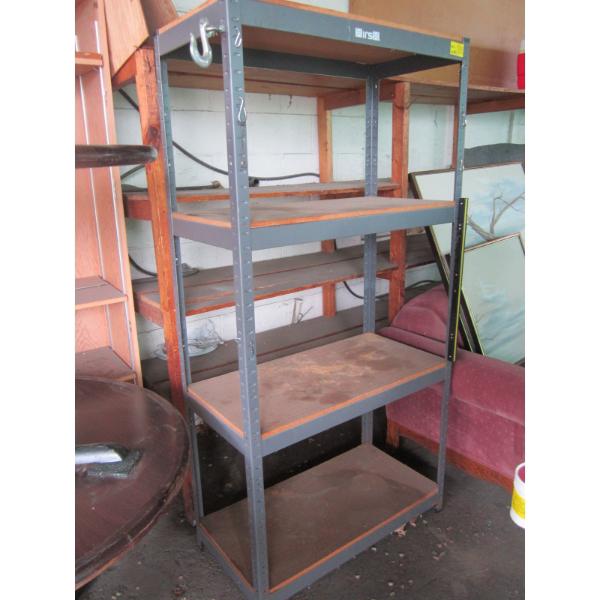 GREY METAL 4 SHELF UNIT