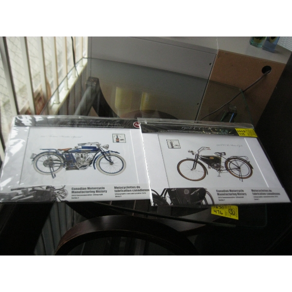 2 CDN MOTORCYCLE LITHOGRAPH PRINTS