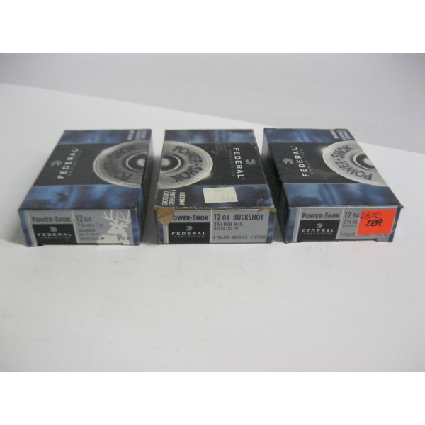 FEDERAL 12GA|2XBUCKSHOT, 1XRIFLED SLUG|2X25 SHOTSHELLS, 1X25 SHOTSHELLS