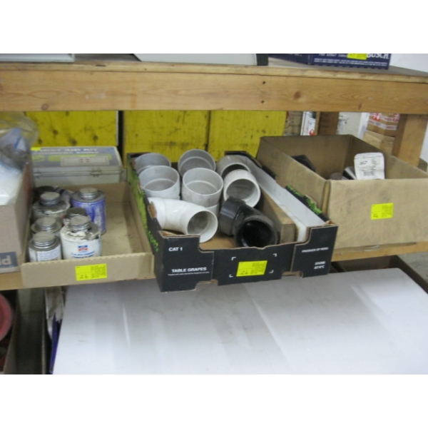 3 BOXES OF ASST. PIPE FITTINGS & GLUE