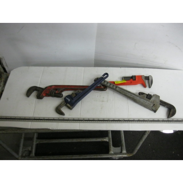 4 PIPE WRENCHES
