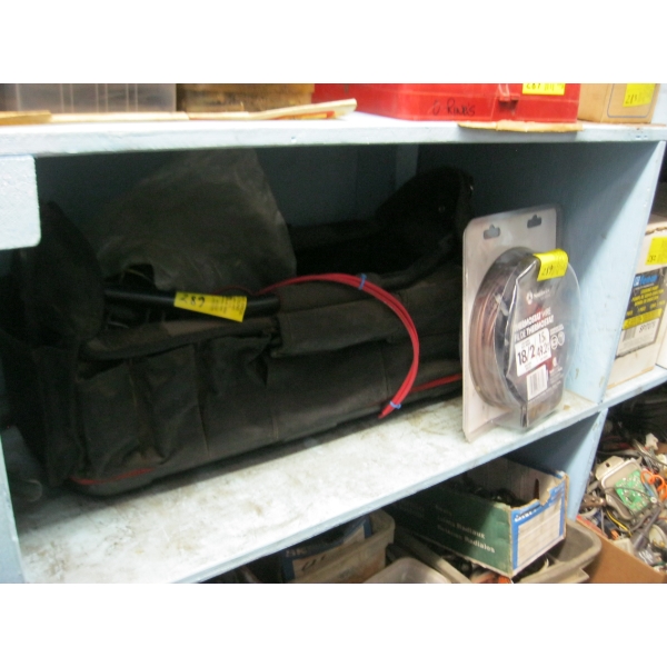 TOOL BAG OF MISC. WIRE & NEW THERMOSTATE WIRE