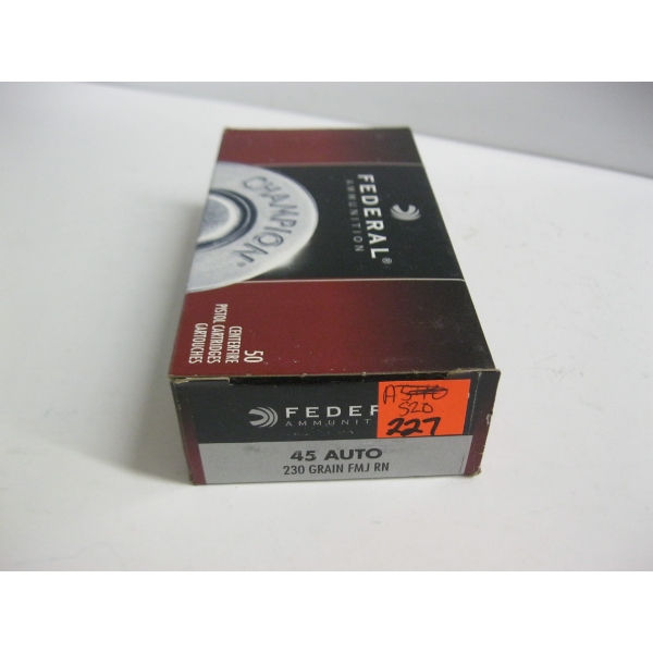 FEDERAL 45 AUTO 230GRS FMJ RN|1X50 CENTERFIRE CARTRIDGES