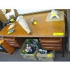 Image 5 : MID CENTURY MODERN TEAK OFFICE DESK W/UNIQUE RAISED TOP